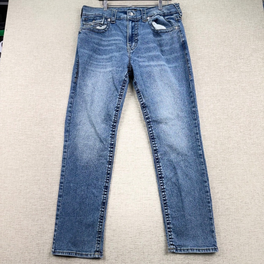 True Religion Geno Relaxed Slim Jeans Blue Denim Size 36 Mens